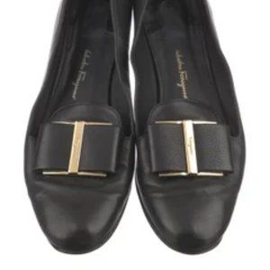 Salvatore Ferragamo Sarno Black Leather Loafers SZ 8.5 gently used. New soles